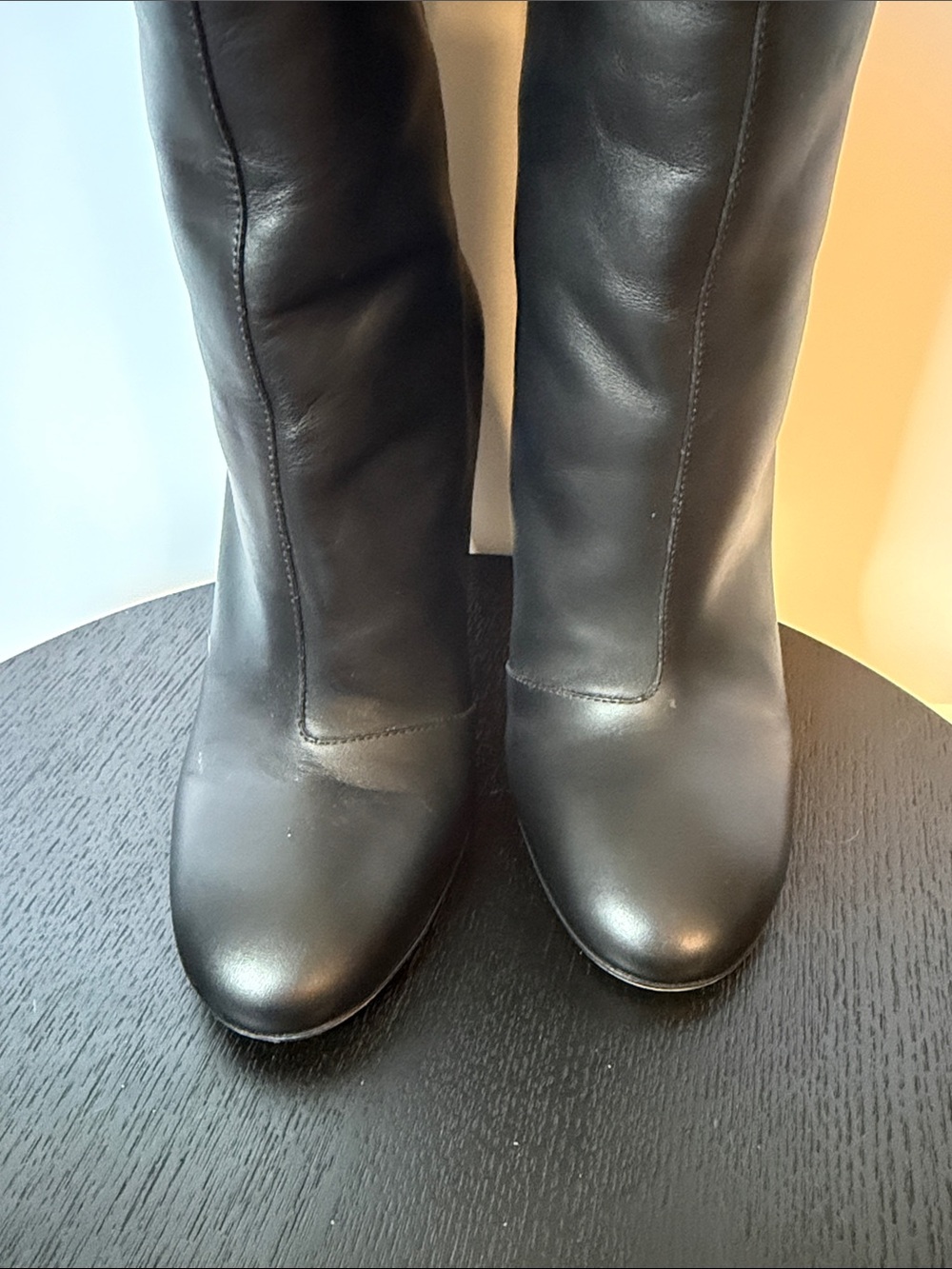 Authentic Fendi Karligraphy Leather Knee-High Boots – Size 37 - Picture 8 of 9